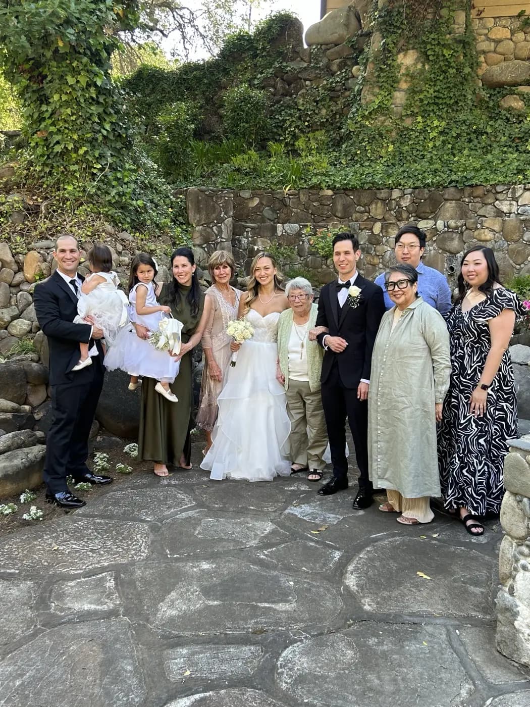 The Watanabe family gathered together at a wedding